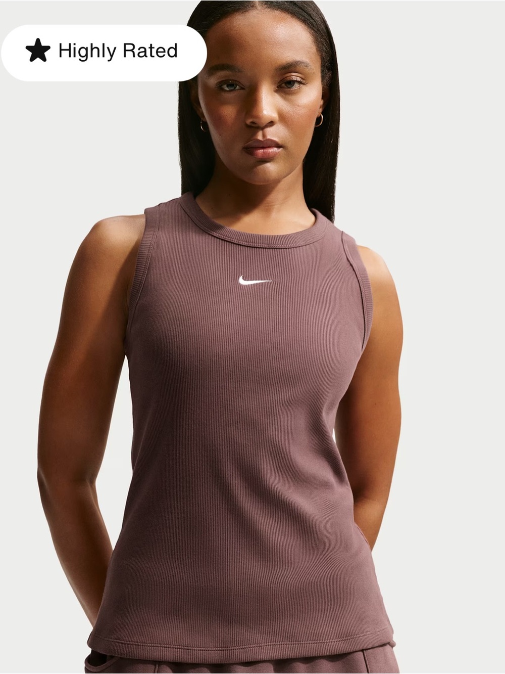 NWT Nike Women’s Ribbed Tank Top in Mauve/Brown